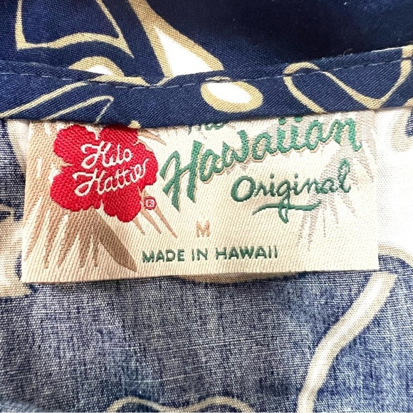 Hilo Hattie Vintage Hibiscus Tropical Cotton Navy Blue Wrap Skirt Women’s Medium - Picture 6 of 6